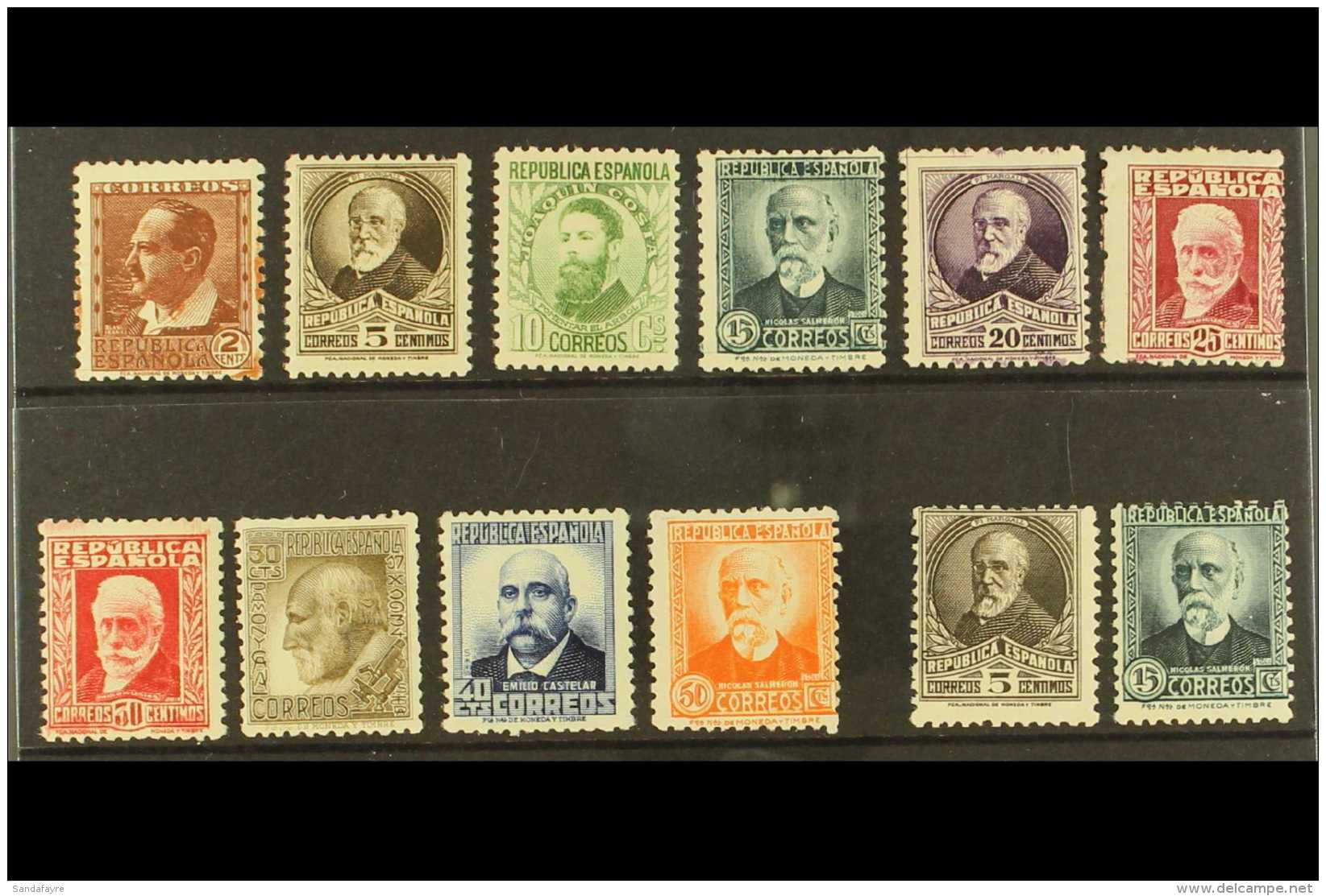 1931-38 Portraits All Different Definitive Range With (without Control Figures) 2c, 5c Sepia, 10c Yellow-green,... - Other & Unclassified