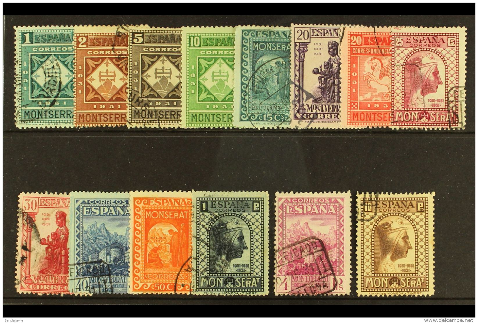 1931 Montserrat Monastery Set Complete Including Express, SG 713/725,E731, Very Fine Used (10c Og). (14 Stamps)... - Other & Unclassified