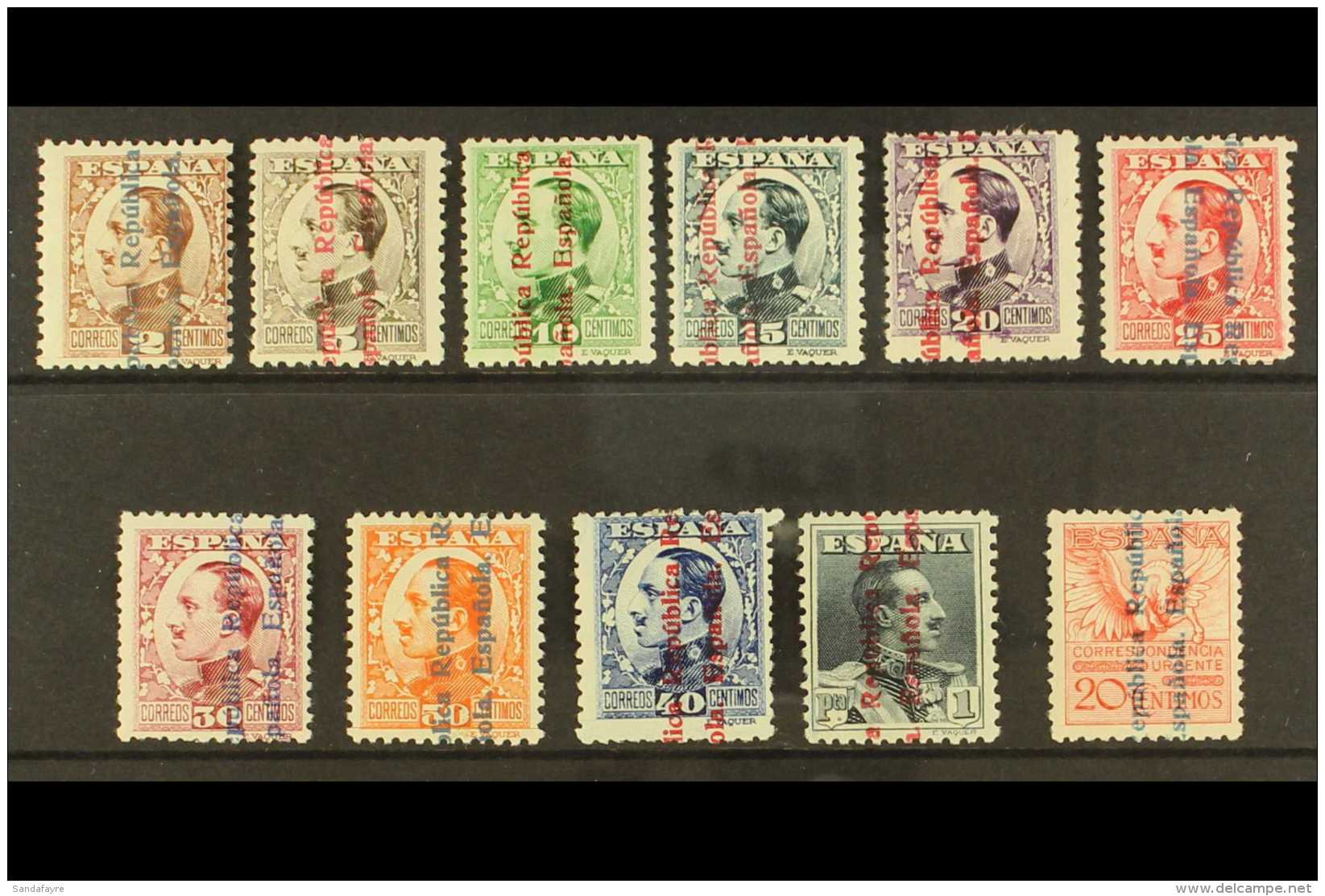 1931 "Republica" Continuously Overprinted Complete Set, SG 687/E697, Very Fine Mint. (11 Stamps) For More Images,... - Other & Unclassified