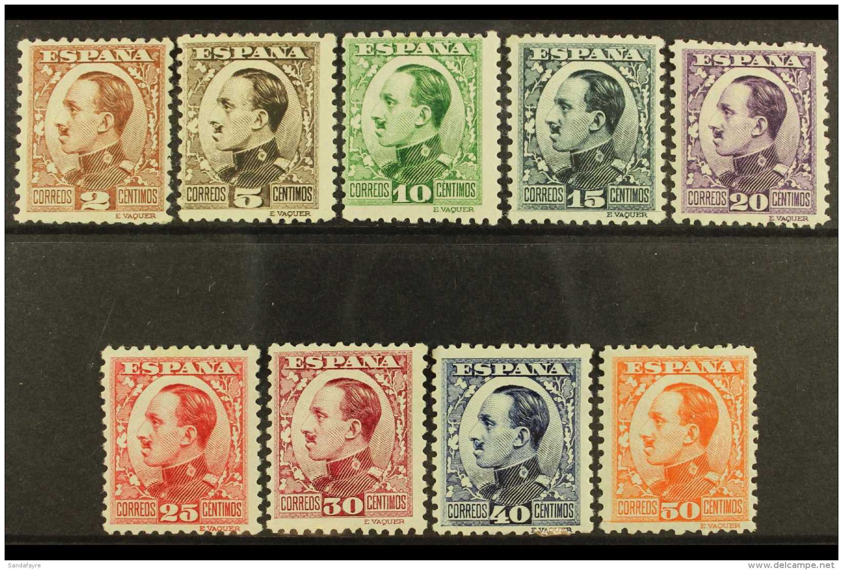 1930-31 Alphonso Complete Basic Definitive Set With 40c Type II, SG 583/589 And 591/592, Very Fine Mint. (9... - Other & Unclassified