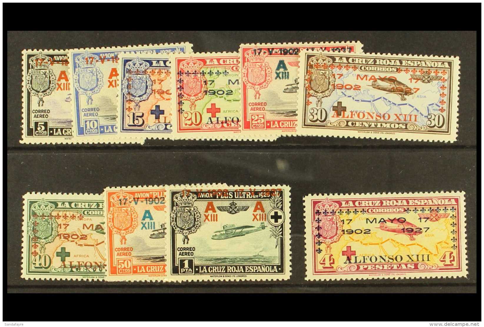 1927 Coronation (Air) Overprints Complete Set, SG 445/454, Never Hinged Mint. (10 Stamps) For More Images, Please... - Andere & Zonder Classificatie
