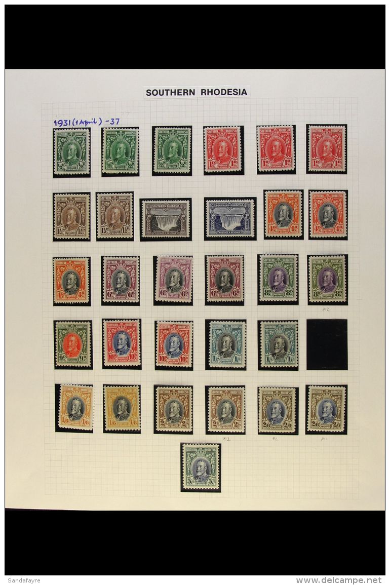 1931-64 FINE MINT COLLECTION Neatly Presented On Album Pages, Begins With 1931-7 KGV Field Marshal Set With Better... - Southern Rhodesia (...-1964)