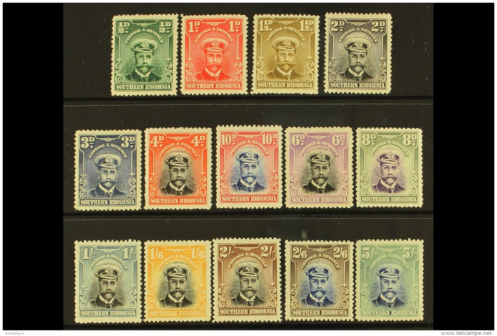 1924-29 KGV "Admiral" Definitives Complete Set, SG 1/14, Fine Mint (14 Stamps) For More Images, Please Visit... - Southern Rhodesia (...-1964)