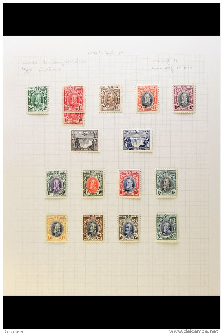 1924-1964 VERY FINE MINT COLLECTION Presented On Album Pages. Includes 1924-29 "Admirals" With Most Values To 2s,... - Rhodésie Du Sud (...-1964)