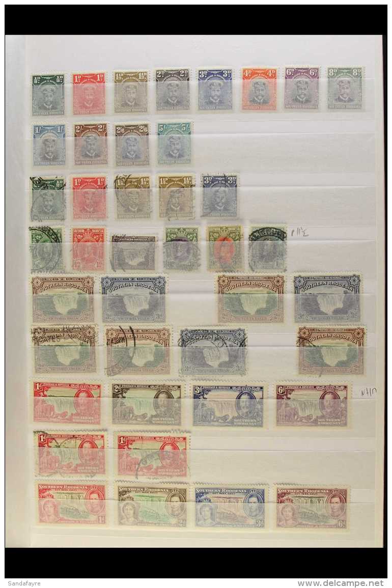 1924-1964 MINT &amp; USED COLLECTION On Stock Pages, Inc 1924-29 Set (ex 10d &amp; 1s6d) Mint, 5s Small Colour... - Südrhodesien (...-1964)