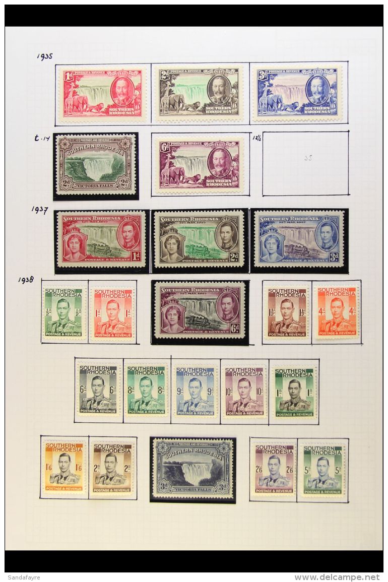 1924-1964 FRESH MINT &amp; FINE USED Collection On Leaves. With Useful KGV Used Definitive Ranges (1924-29 To 1s... - Southern Rhodesia (...-1964)