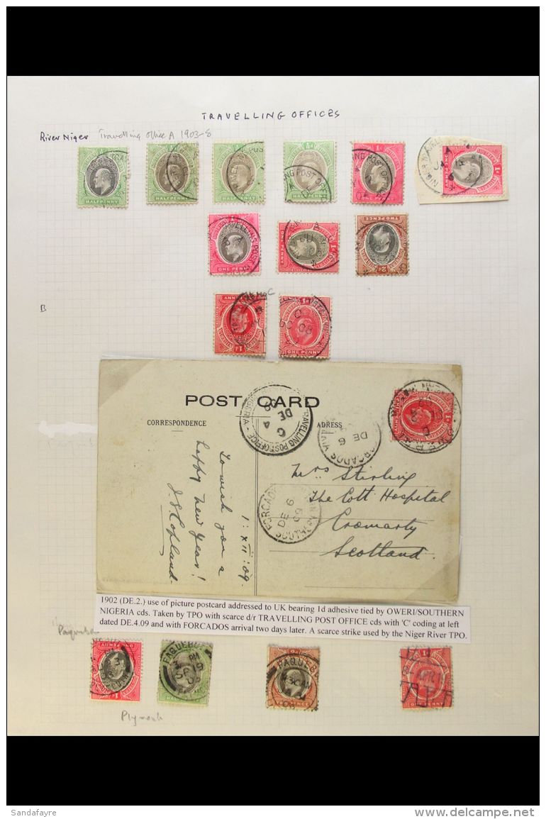 TRAVELLING POST OFFICES (TPO's) AND "POSTED AT SEA" POSTMARKS 1902-19 Collection Mostly Of QV And KEVII Stamps Of... - Nigeria (...-1960)