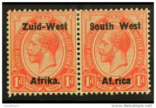 1923 1d Rose-red, Setting I, "Af.rica" OVERPRINT VARIETY, SG 2c, Very Fine Mint. For More Images, Please Visit... - Afrique Du Sud-Ouest (1923-1990)