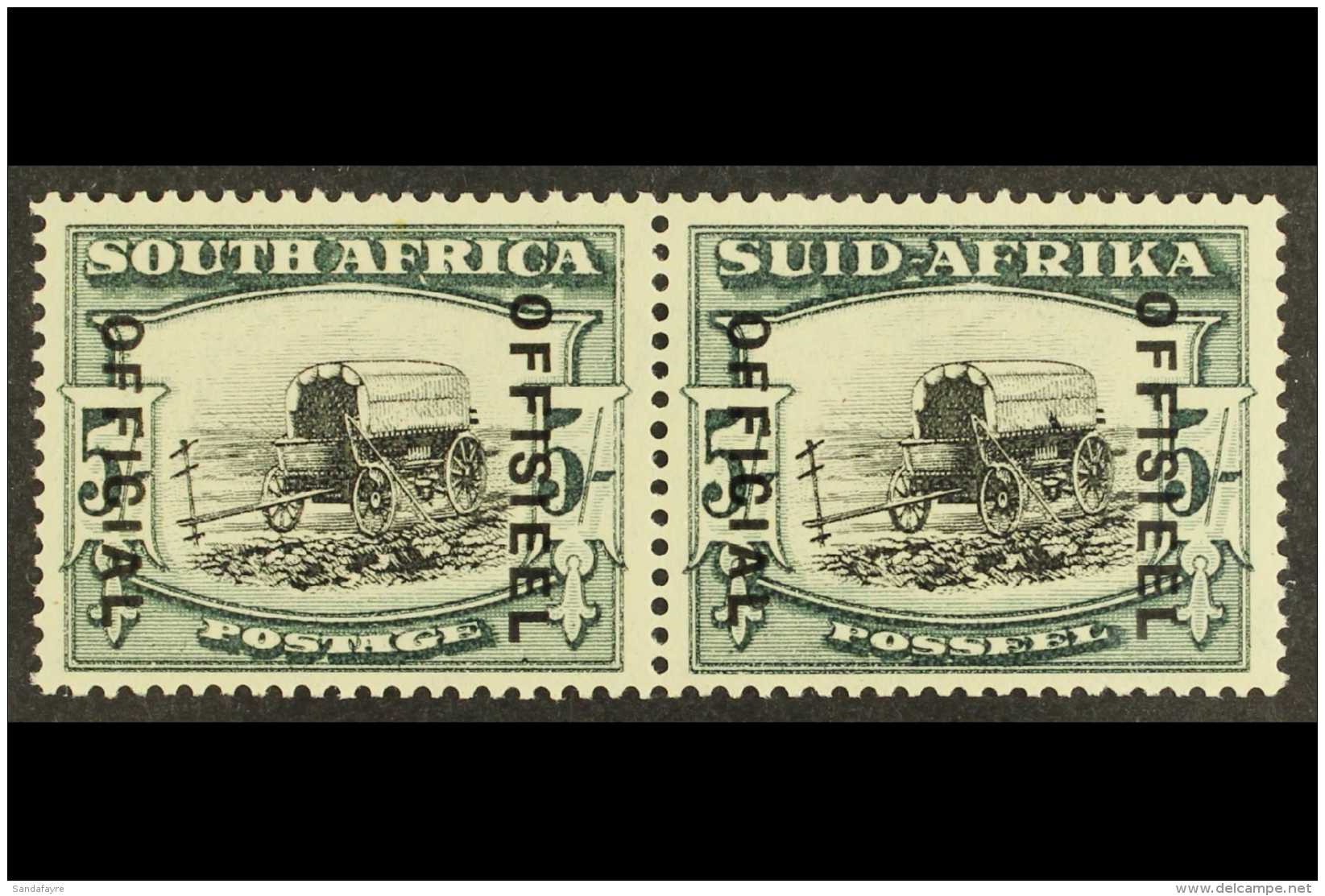 OFFICIAL 1940 5s Black &amp; Blue-green, Overprint Reading Downwards With "OFFICIAL" At Left, SG O28, Very Fine... - Unclassified