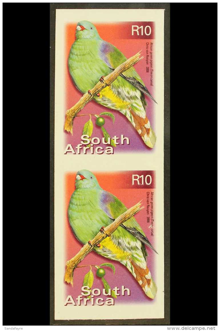 2001-10 10r African Green Pigeon, IMPERFORATE VERTICAL PAIR, Unlisted, As SG 1292, SACC 1317a, Never Hinged Mint,... - Unclassified