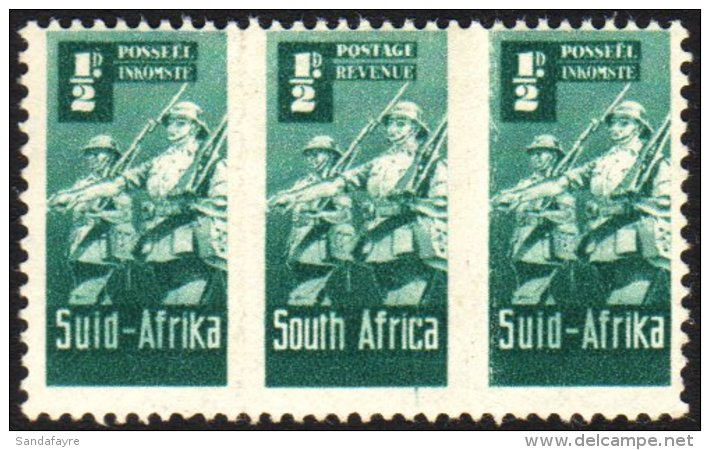 1942-4 &frac12;d Blue-green, Bantam War Effort, ROULETTES OMITTED, SG.97c, Mint, Thinned And Has Been Folded Along... - Unclassified