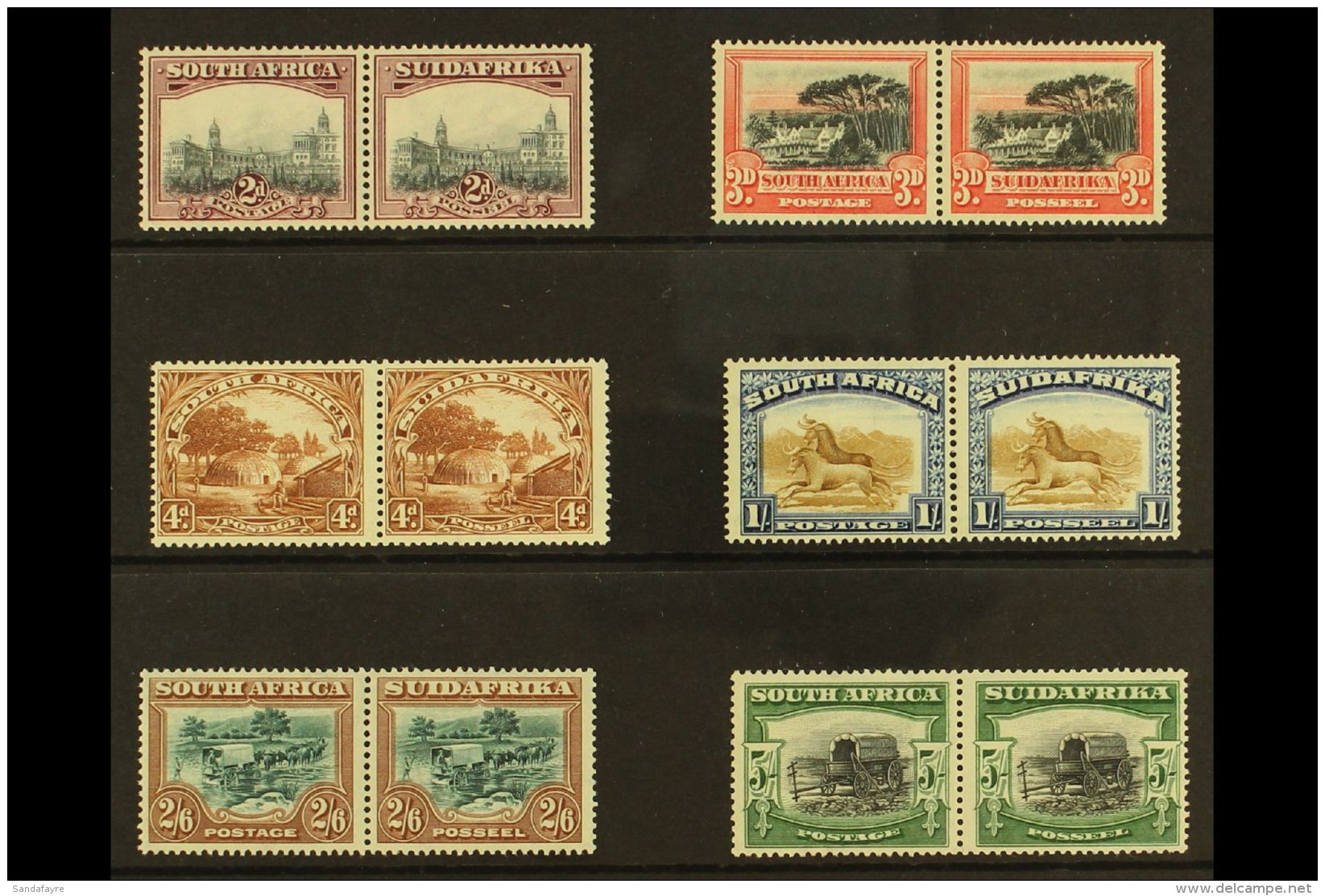 1927-30 Definitives Set To 5s, SG 34/38, Fine Fresh Mint. (6 Pairs) For More Images, Please Visit... - Zonder Classificatie