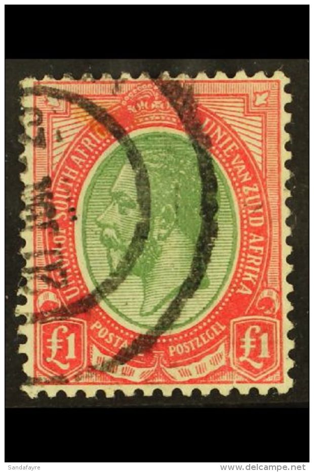 1913-24 &pound;1 Green &amp; Red, SG 17, Good Used, C.d.s. Postmark. For More Images, Please Visit... - Zonder Classificatie