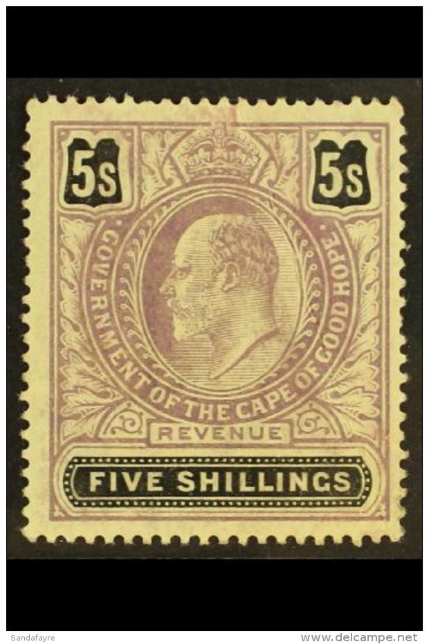 CAPE OF GOOD HOPE REVENUE 1903 5s Lilac &amp; Black, Barefoot 152, Never Hinged Mint, Diagonal Crease. For More... - Non Classés
