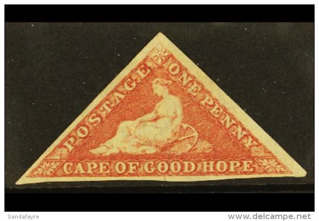 CAPE OF GOOD HOPE 1855-63 1d Rose Triangular, SG 5a, Unused No Gum, Lovely Fresh Example With 3 Good / Large... - Unclassified