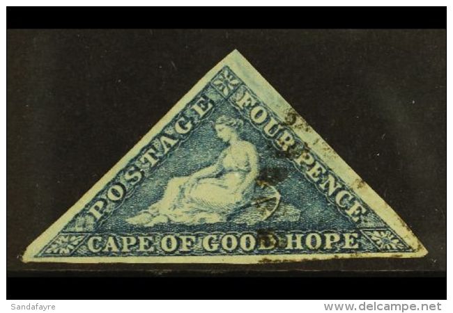 CAPE OF GOOD HOPE 1863-64 4d Steel Blue Triangular, SG 19c, Fine Used With Good To Huge Margins All Round And With... - Zonder Classificatie