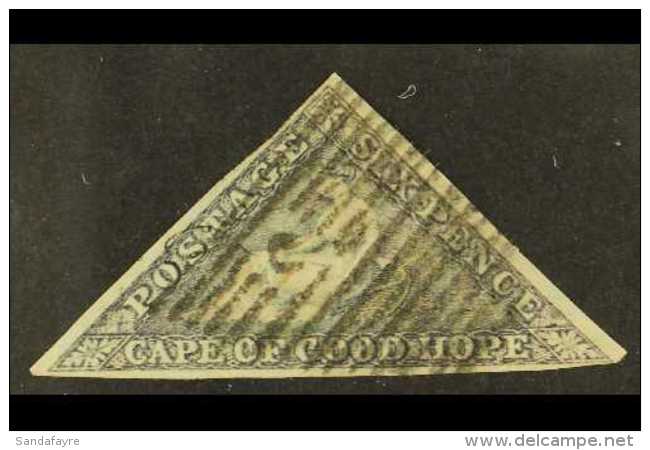 CAPE OF GOOD HOPE 1855 6d Slate Lilac On Blued Paper, SG 7c, Good Used With Clear To Large Margins All Round, Just... - Non Classés