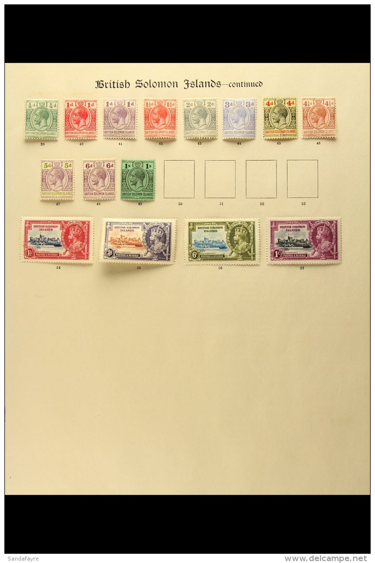 1908-1935 FINE MINT COLLECTION ON "NEW IMPERIAL" LEAVES All Different. With 1908-11 Set To 2&frac12;d; 1913 1d... - Salomonseilanden (...-1978)