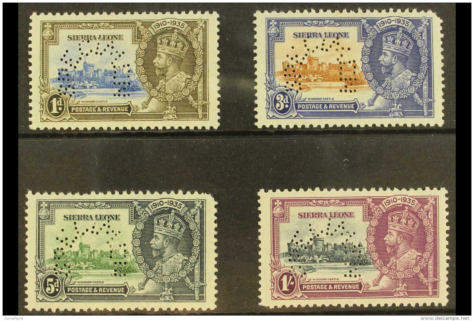 1935 Jubilee Complete Set Perf "SPECIMEN", SG 181s/84s, Mint Small Part Gum, Some With Rounded Corner Perfs,... - Sierra Leone (...-1960)