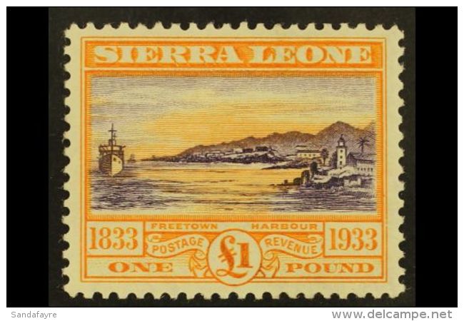 1933 &pound;1 Violet And Orange Wilberforce Top Value, SG 180, Very Fine Mint. For More Images, Please Visit... - Sierra Leone (...-1960)