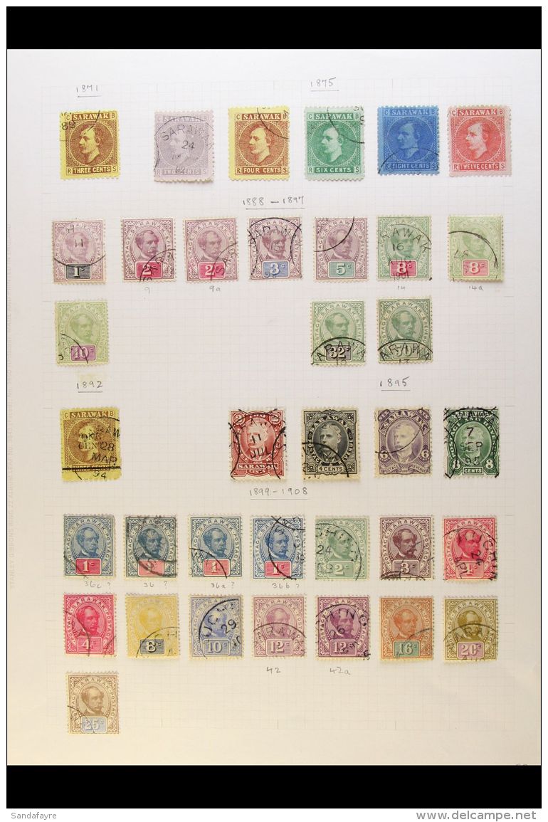 1871-1932 FINE USED COLLECTION On Pages. Note 1875 Complete Set, 1888-97 Range To 32c And 50c, 1895 Set, 1899-1908... - Sarawak (...-1963)