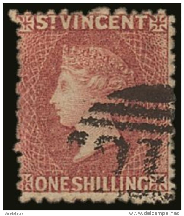 1872 1s Deep Rose Red SG 17, A Remarkably Lightly Cancelled Example, Unusually Leaving Most Of The Portrait Clear,... - St.Vincent (...-1979)