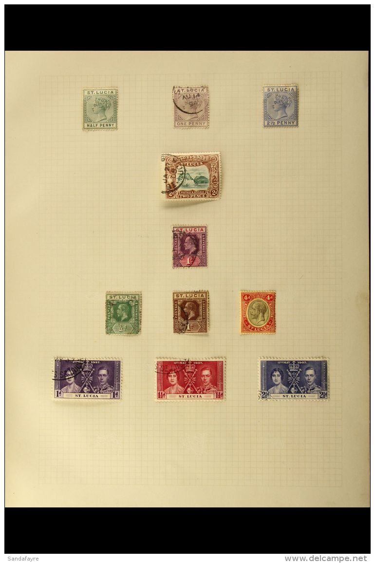 1891-1951 ALL DIFFERENT COLLECTION On Album Pages, Includes 1891-98 &frac12;d And 2&frac12;d Mint, 1936 Set To 1s... - St.Lucia (...-1978)