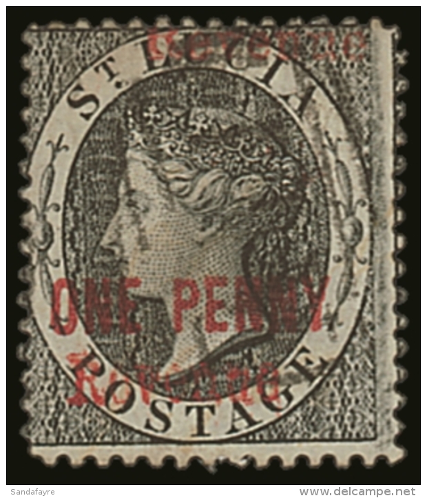 1883 1d Black Postal Fiscal, Variety "Revenue Printed DOUBLE At Foot And At Top",  SG F21b, With Neat A11 Cancel. ... - St.Lucia (...-1978)
