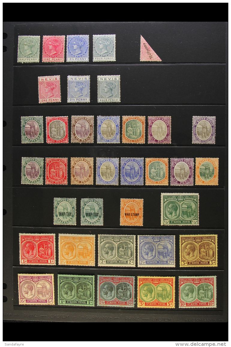 1882-1952 MINT COLLECTION Presented On Stock Pages. Inc "St Christopher" &amp; "Nevis" QV Ranges To 4d, 1903... - St.Kitts And Nevis ( 1983-...)