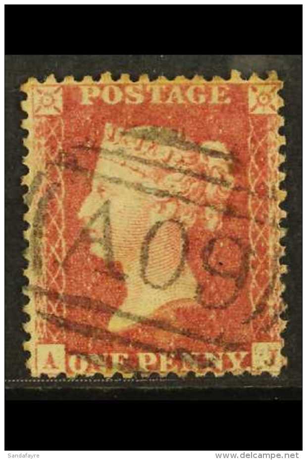 GB USED IN NEVIS 1857 1d Rose- Red Perf 14 Cancelled By Superb Complete Strike Of The "A 09" Of Nevis (SG Z1),... - St.Christopher, Nevis En Anguilla (...-1980)