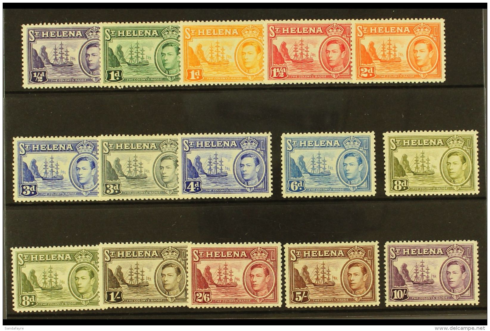 1938-44 Pictorial Definitive Set Plus 8d Listed Shade, SG 131/40, Fine Mint (15 Stamps) For More Images, Please... - Sainte-Hélène