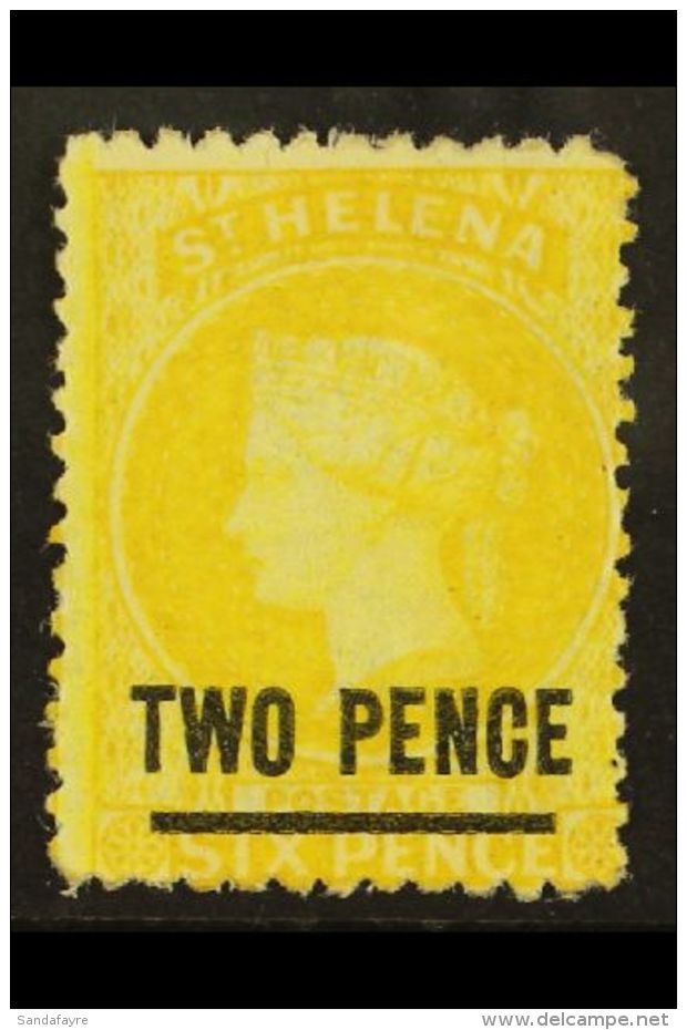 1864-80 2d Yellow (Type B) Perf 12&frac12;,  SG 9, Mint With Part OG, Bright &amp; Fresh For More Images, Please... - Sint-Helena