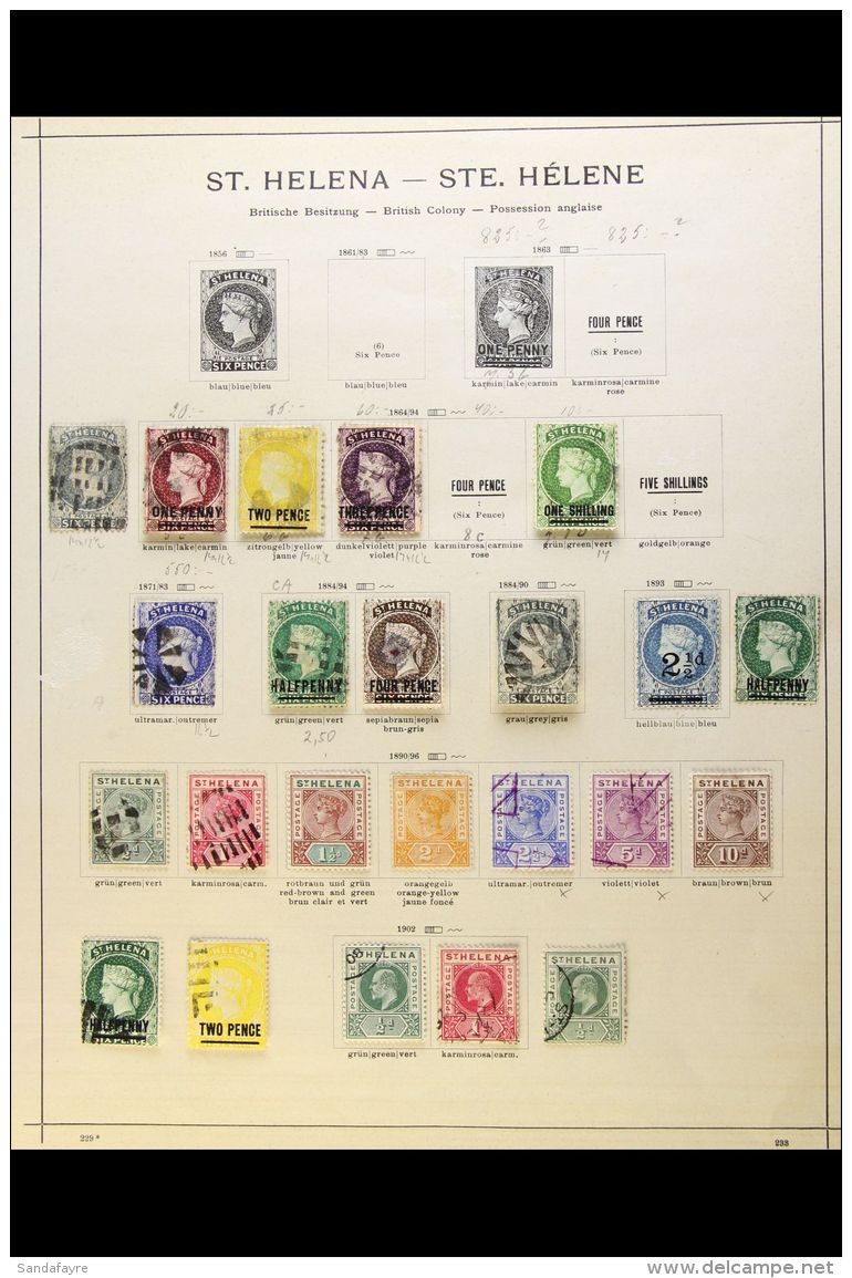 1864-1953 COLLECTION On Pages, Mint Or Used Mostly All Different Stamps, Inc 1864-80 Perf 12&frac12; 6d, Perf... - Sint-Helena