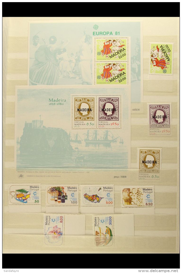 MADEIRA 1980-1989 COMPLETE NEVER HINGED MINT COLLECTION On Stock Pages, All Different, Inc All Sets, Mini-sheets... - Andere & Zonder Classificatie