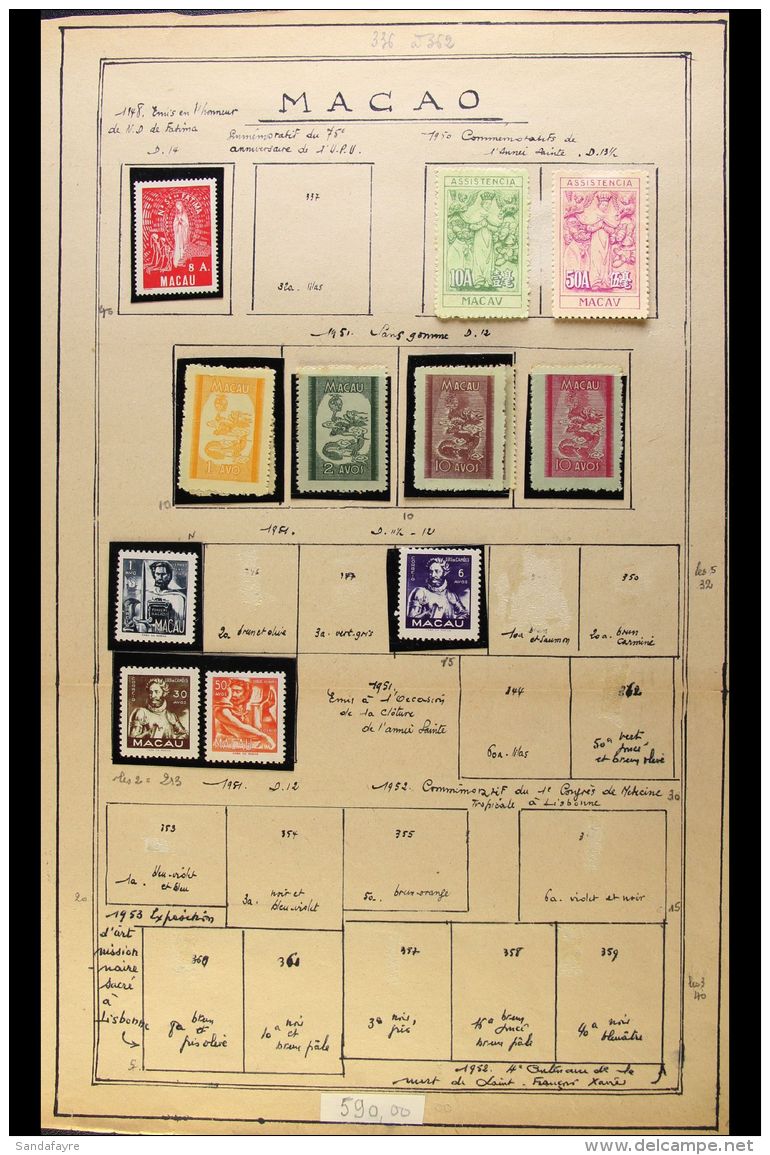 MACAU 1884-1974 Mint Assembly On Old Album Pages, Mostly All Different, And Which Includes 1884 "Crown" First... - Autres & Non Classés