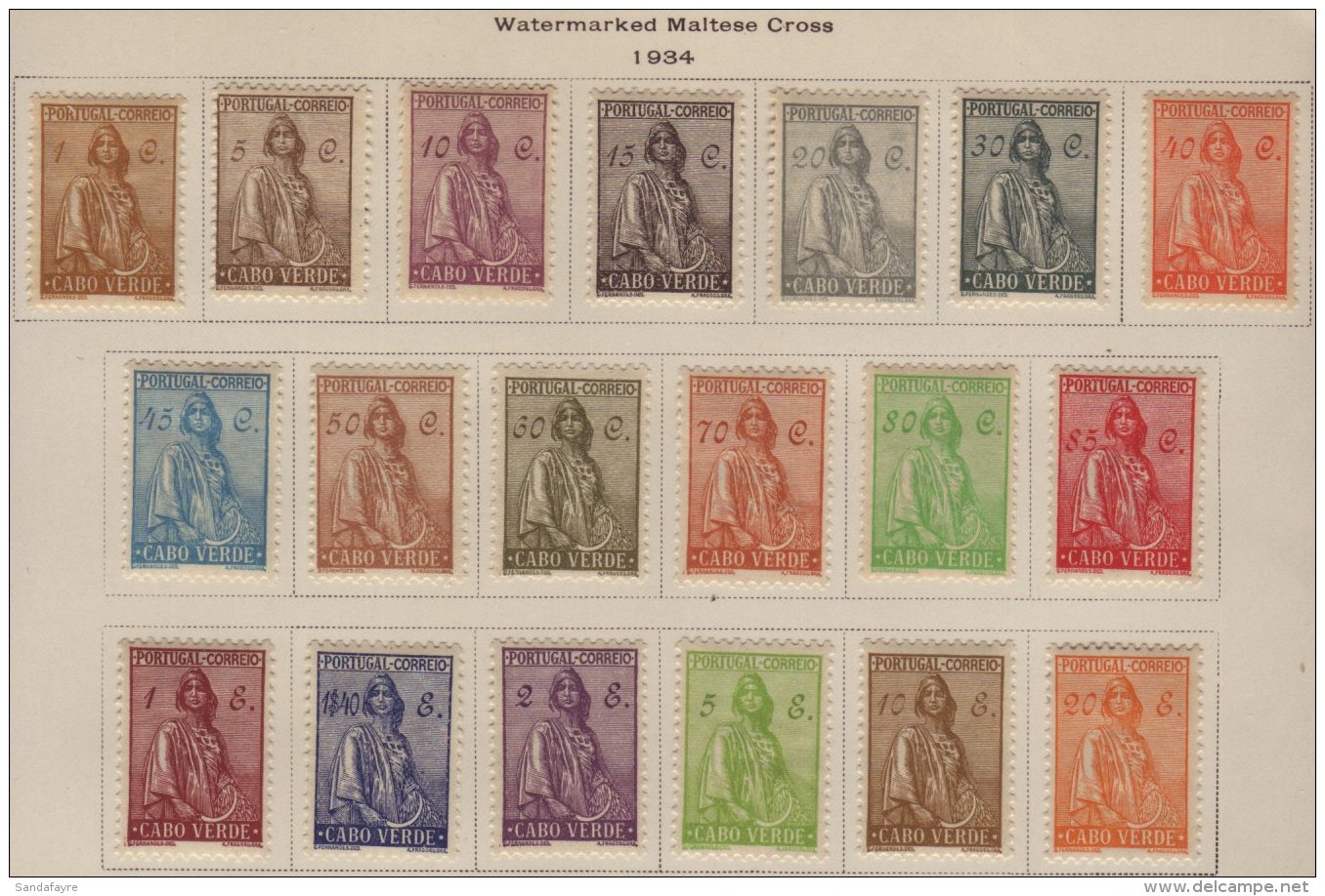 CAPE VERDE 1934 Ceres Definitive Set, SG 270/88, Very Fine Mint (19 Stamps) For More Images, Please Visit... - Autres & Non Classés