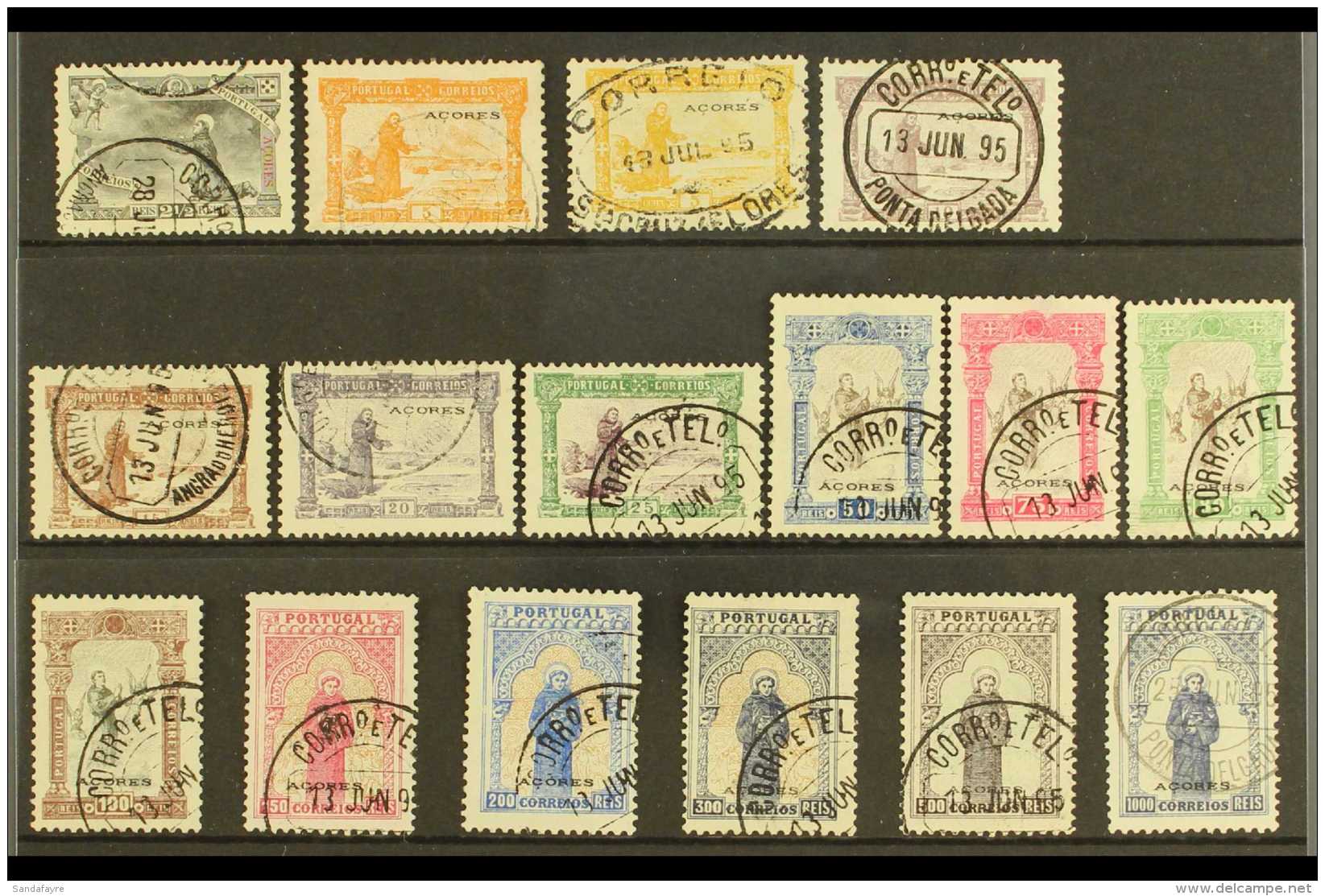 AZORES 1895 St Anthony Set, Mi 75/89, SG 156/70, Fine Used (15 Stamps) For More Images, Please Visit... - Other & Unclassified