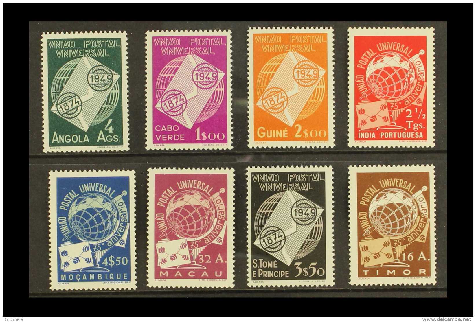 1949 UPU OMNIBUS SERIES. The 8 Different UPU Values, Including The Good Macau Stamp, Each Superb Never Hinged Mint... - Other & Unclassified