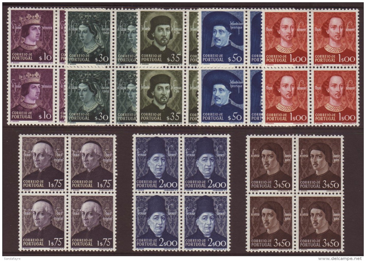 1949 Portraits Of The Avis Dynasty Complete Set, SG 1021/28, Michel 730/37, Fine Mint (lower Pairs Never Hinged)... - Andere & Zonder Classificatie
