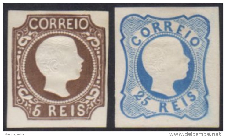 1885 REPRINTS Of 1856-58 5r Brown &amp; 25r Blue Pedro Curly Hair (as SG 16 &amp; 20, Michel 9 &amp; 10 I, Afinsa... - Autres & Non Classés