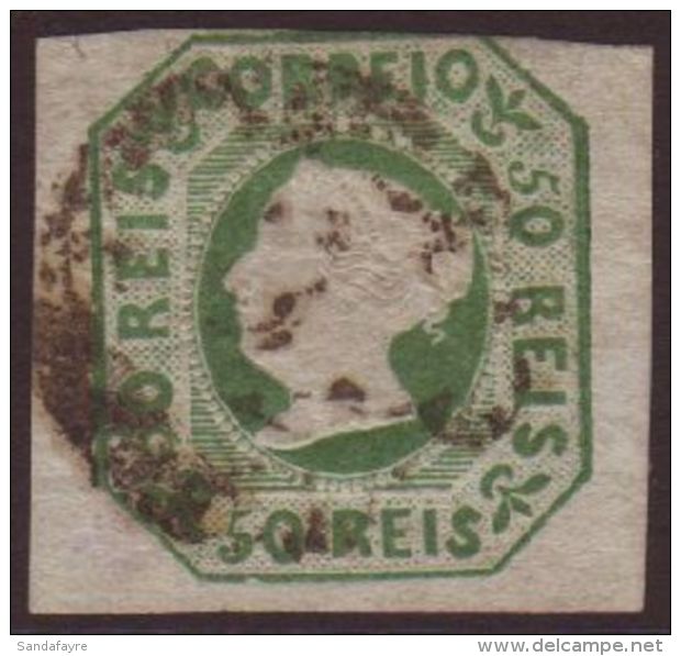 1853 50r Yellow-green, SG 6, Afinsa 3, Used, Three Large Margins Just Touching At Top, Fresh Colour, Cat... - Autres & Non Classés