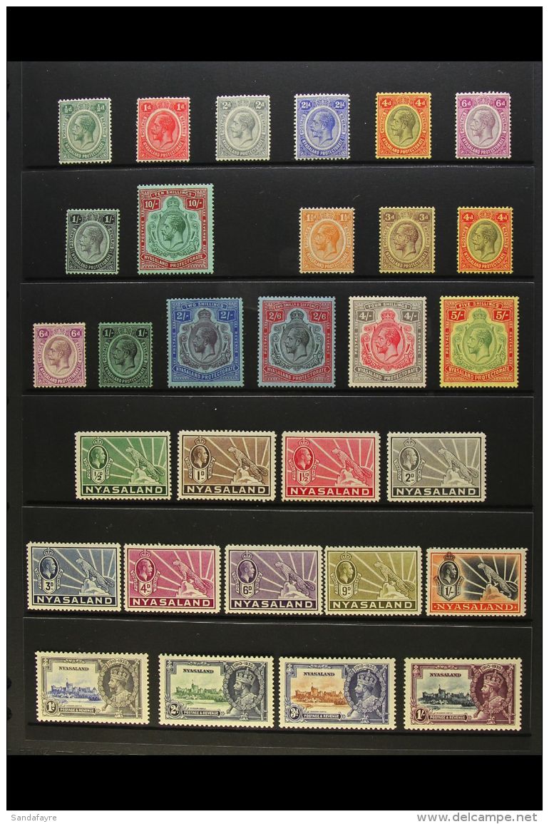 1913-36 MINT KGV COLLECTION Presented On A Stock Page. Includes 1913-21 MCA Wmk Range To 10s, 1921-33 MSCA Wmk... - Nyasaland (1907-1953)