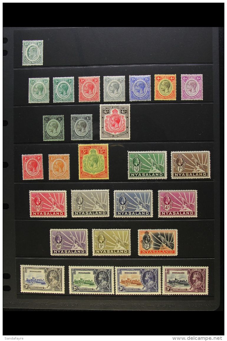 1908-54 MINT COLLECTION Presented On A Pair Of Stock Pages. Includes KGV MCA Wmk Range To 4s, MSCA Range To 5s,... - Nyasaland (1907-1953)