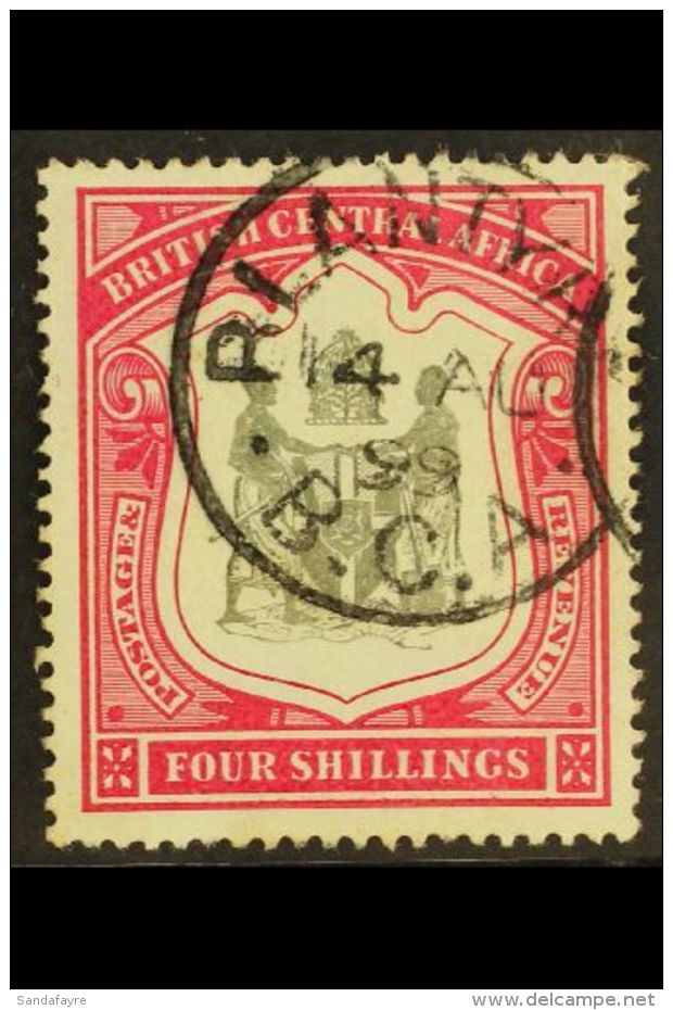 1897-1900 4s Black &amp; Carmine, Wmk Crown CC, SG 50, Very Fine Used. For More Images, Please Visit... - Nyasaland (1907-1953)