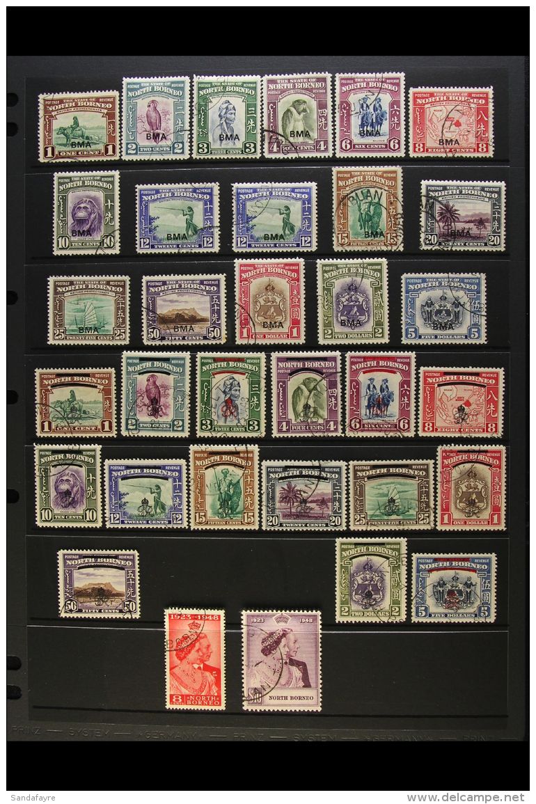 1945-63 COMPLETE FINE USED COLLECTION. A Complete Run From The 1945 British Military Administration "BMA" Opt'd... - North Borneo (...-1963)