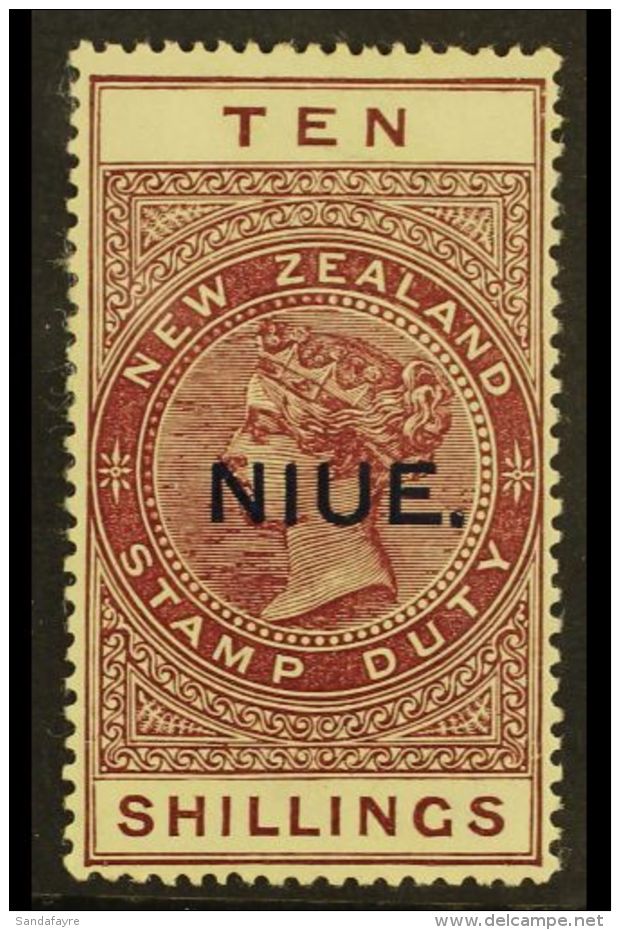 1918-29 10s Maroon On "De La Rue" Paper, SG 36, Fine Mint. For More Images, Please Visit... - Niue