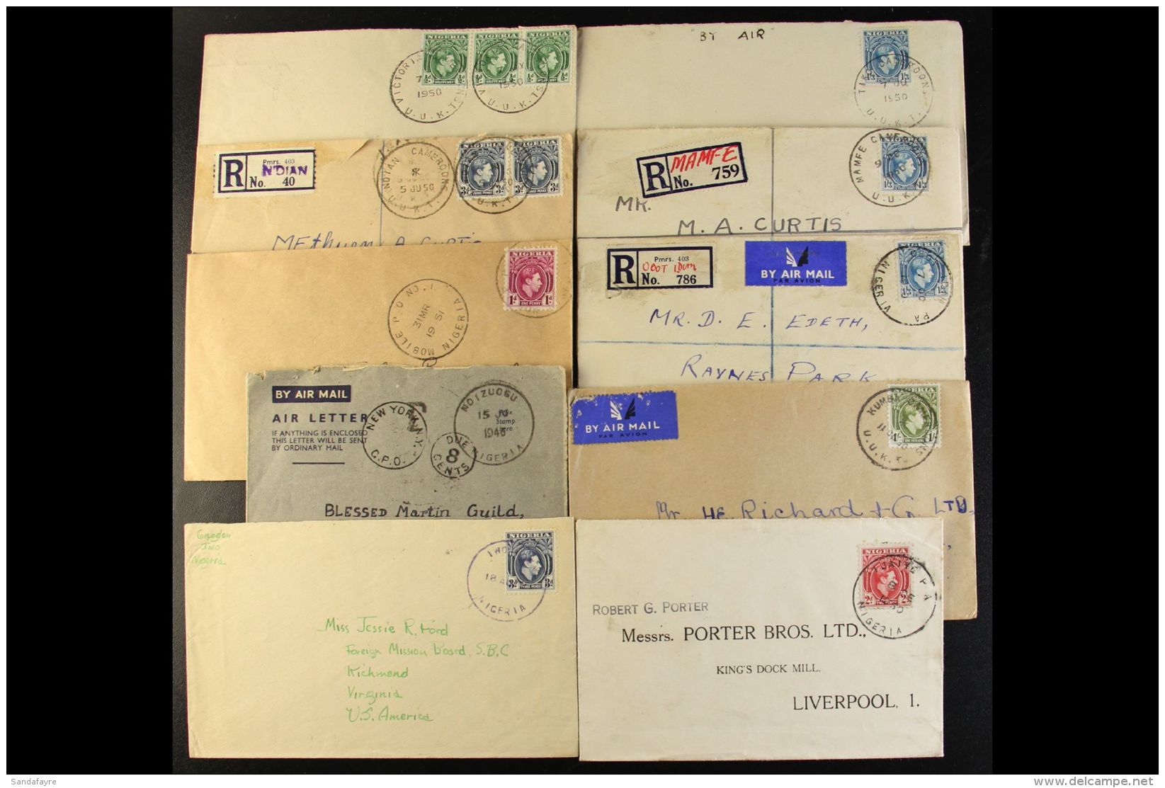 1937-53 SKELETON CDS'S ON KGVI FRANKED COVERS COLLECTION A Wonderful Collection Of Commercial Covers Incl. Many... - Nigeria (...-1960)