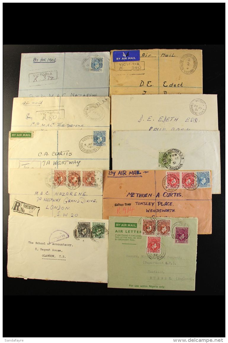 1937-53 KGVI FRANKED COMMERCIAL COVERS COLLECTION A Lovely Range Of Covers With Many Registered And Airmail, From... - Nigeria (...-1960)
