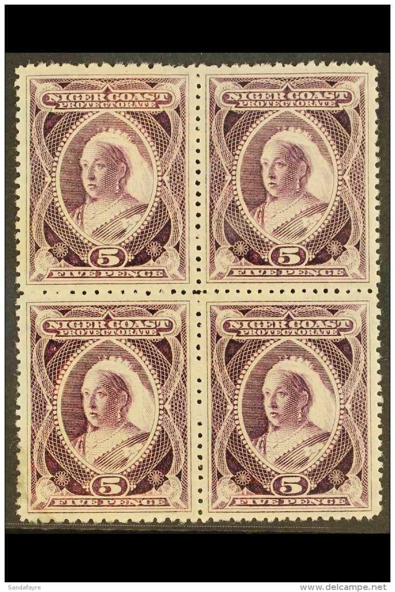 1897-98 5d Red-violet Compound Perf 13&frac12;-14, 12-13 (SG 70b), Very Fine Mint BLOCK OF FOUR, The Upper Pair... - Andere & Zonder Classificatie