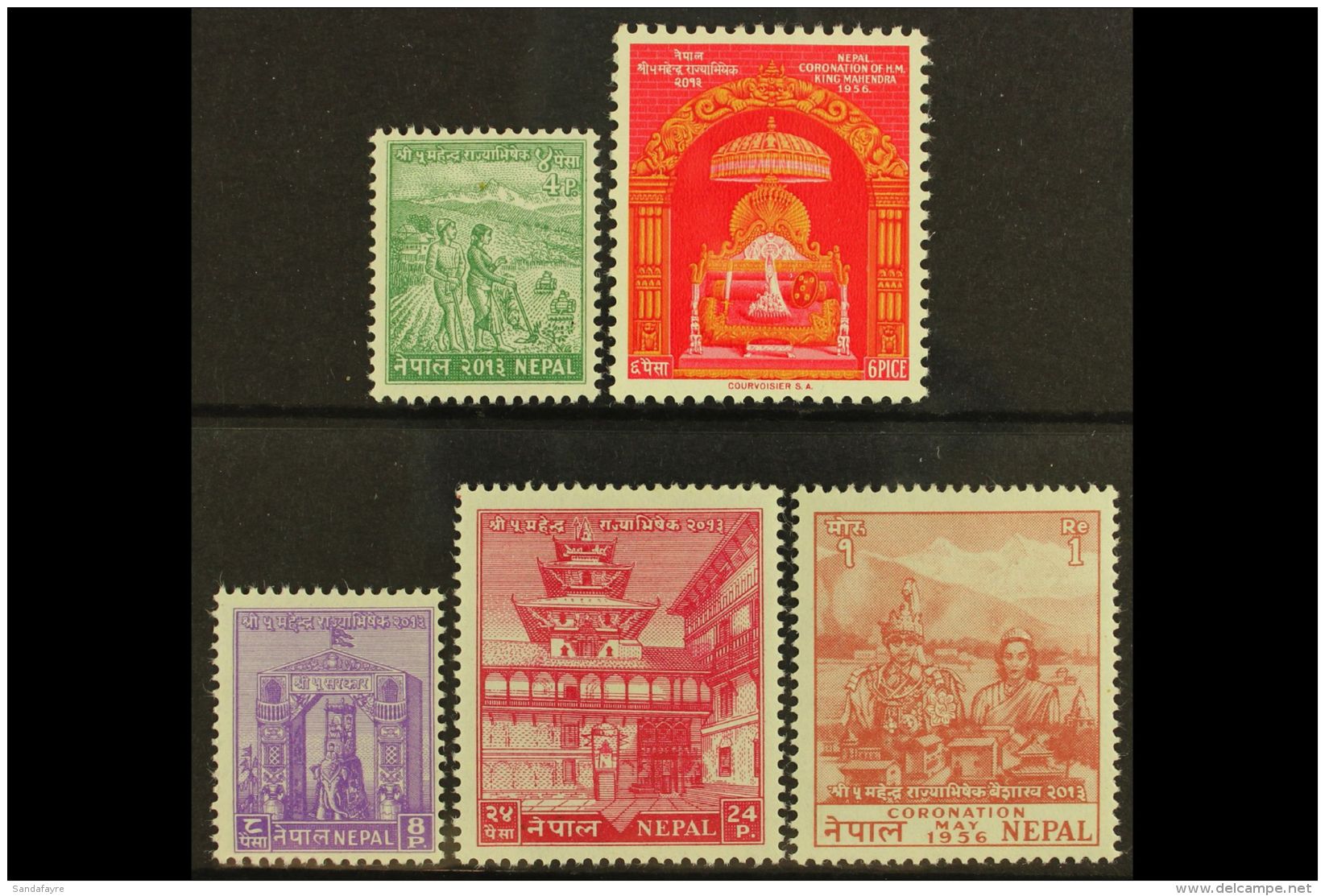 1956 Mahendra Coronation Set, SG 97/101, Fine Mint (5 Stamps) For More Images, Please Visit... - Népal